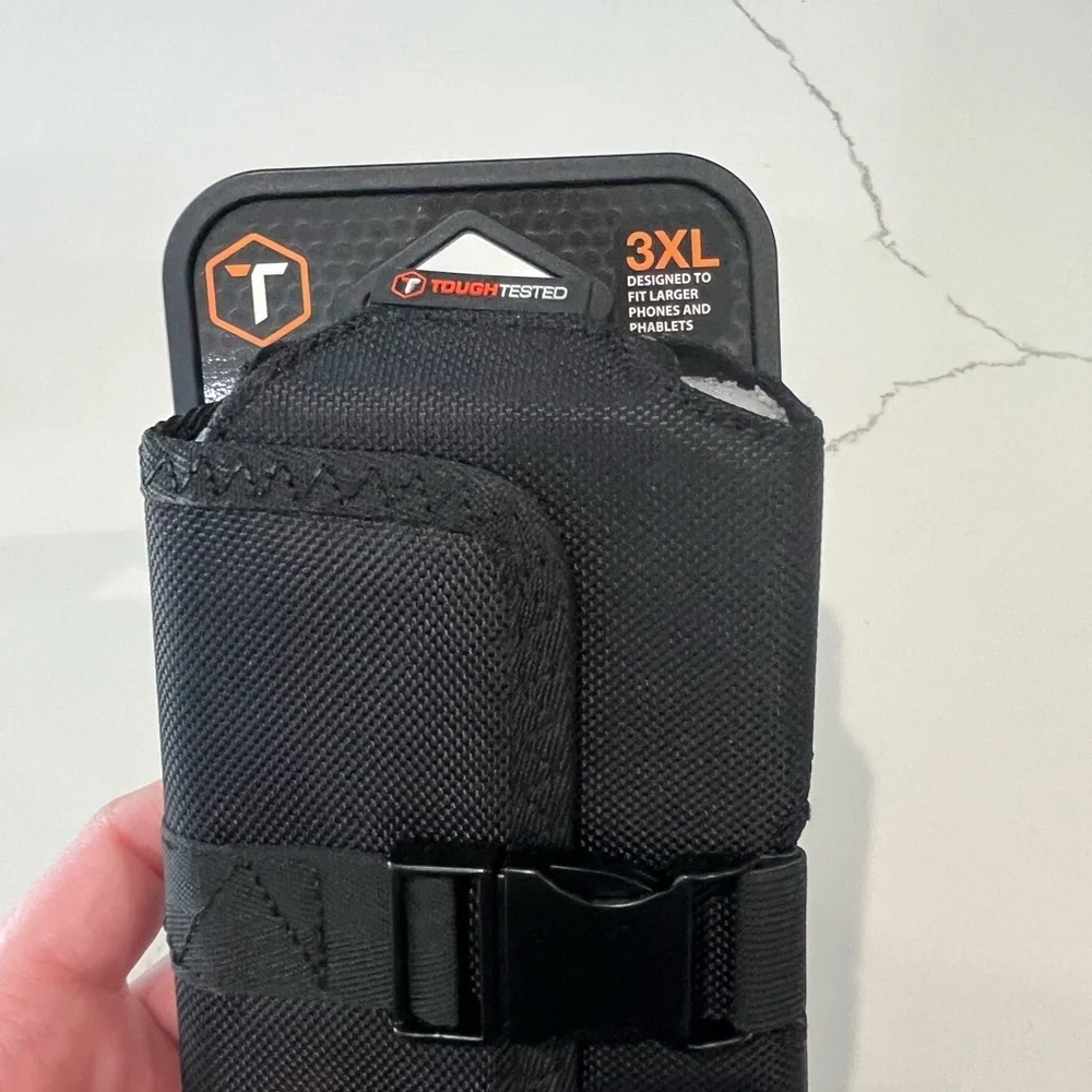 Black Universal Nylon Belt Phone Holster with Clip